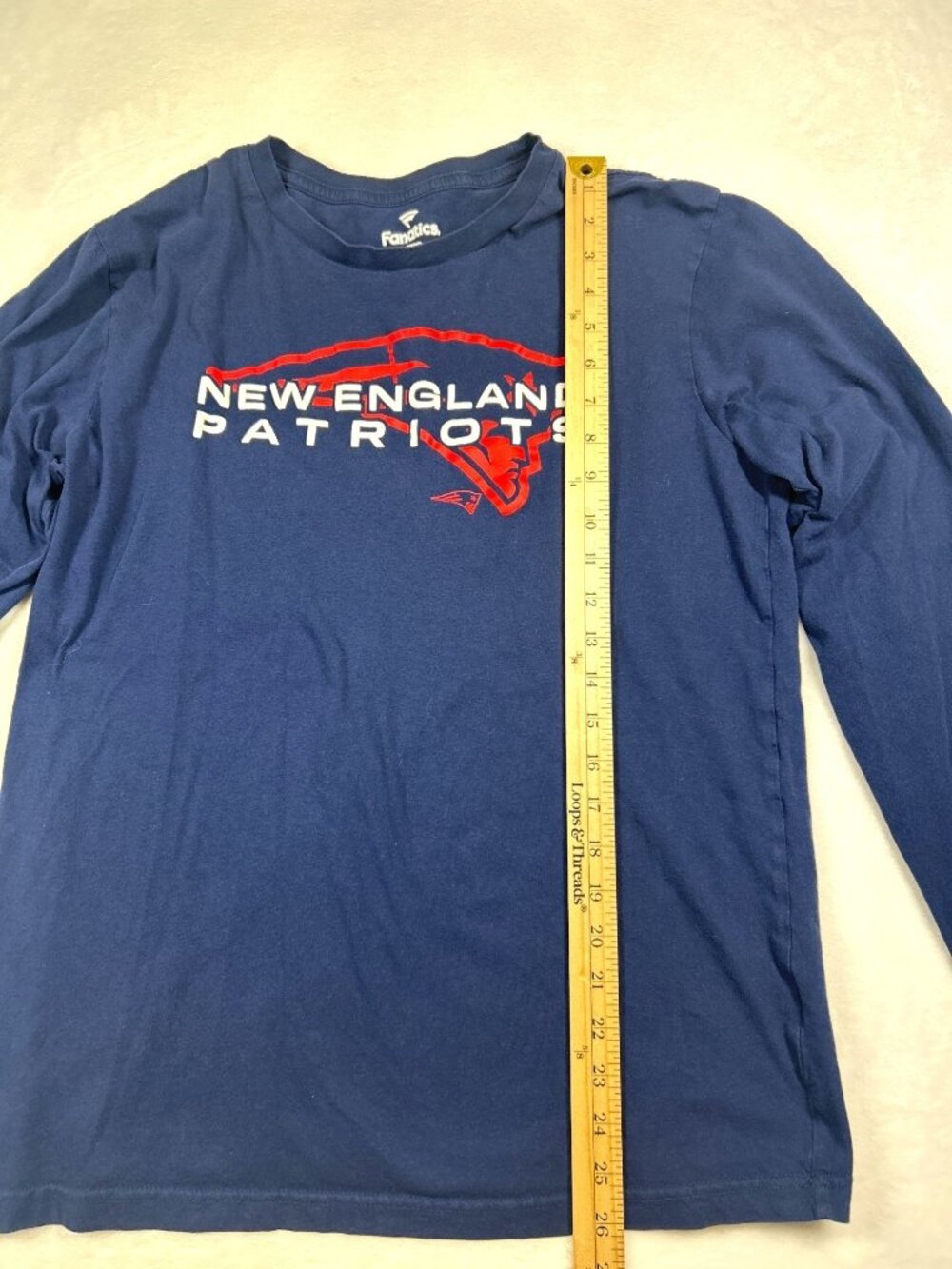 Fanatics New England Patriots Shirt Men's S Navy Long Sleeve NFL Football Tee - Picture 2 of 7